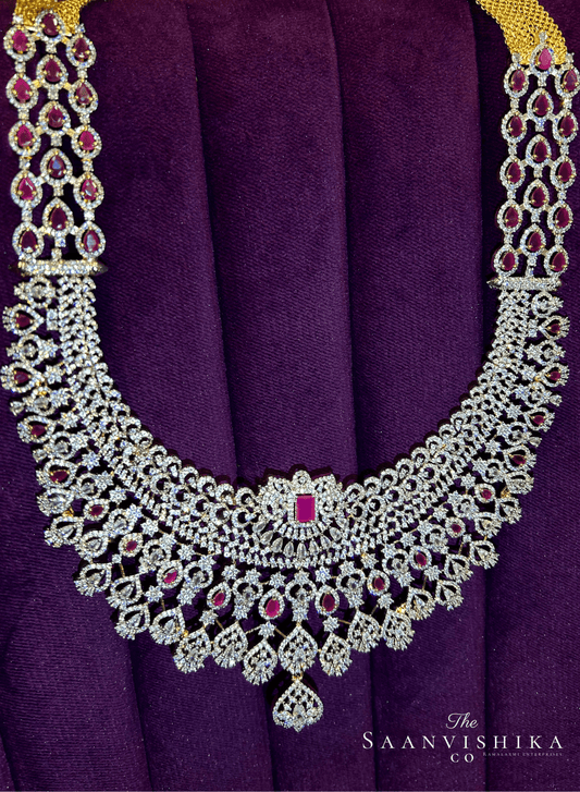 Grand Droplet Haram Ruby Red with Earrings