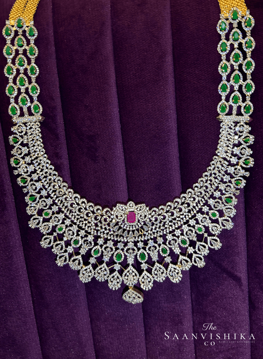 Grand Droplet Haram Multi Color with Earrings