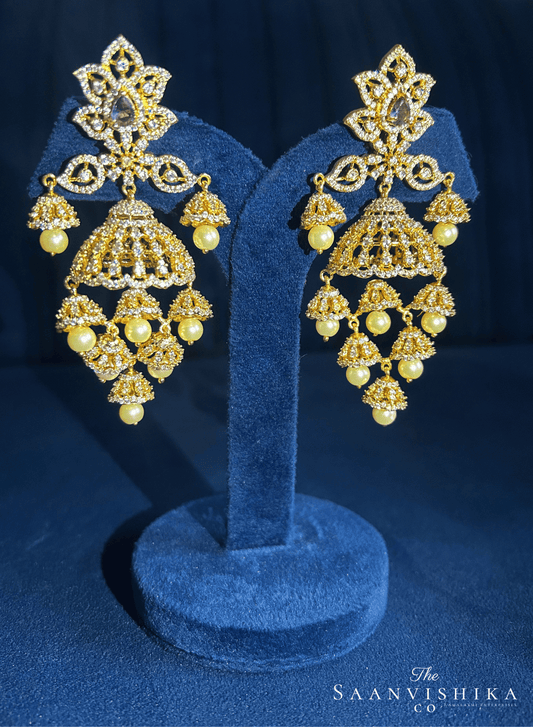 Bridal Pearl Jhumka (Purple)