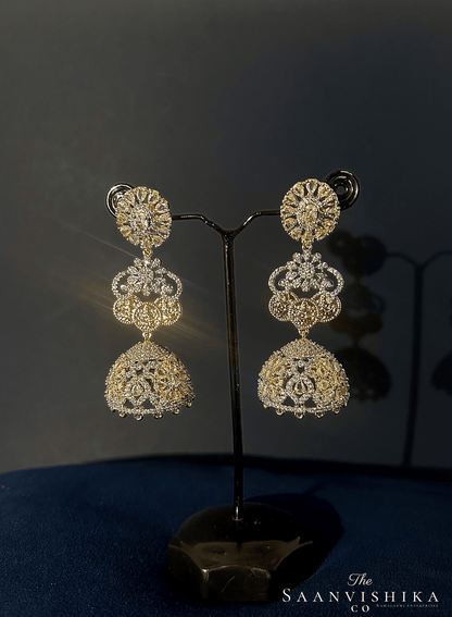 Grand Lakshmi kasulu Haram 2 Layer with Earrings