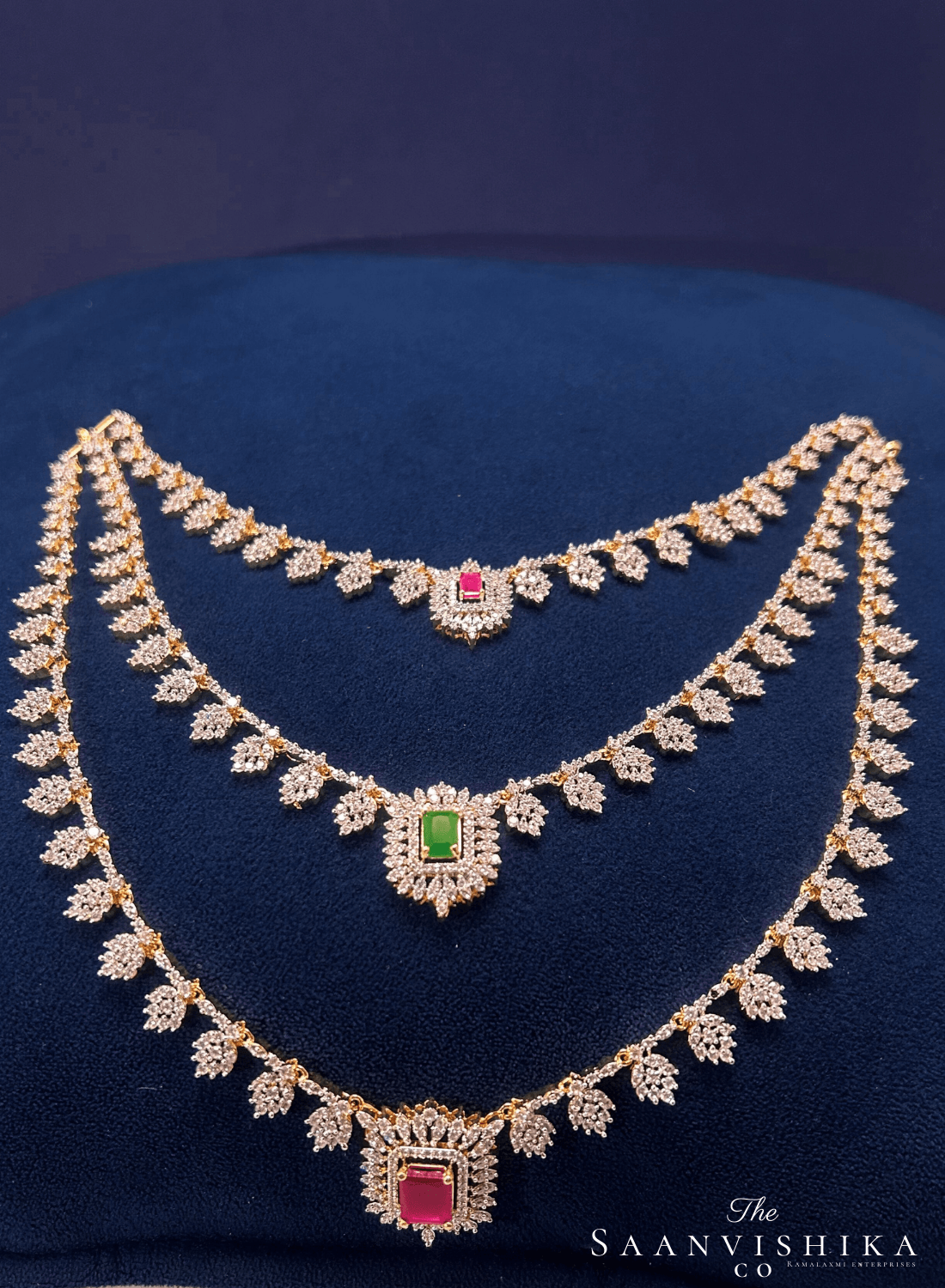 Multi Layer Neckalce with Earrings Multi Color