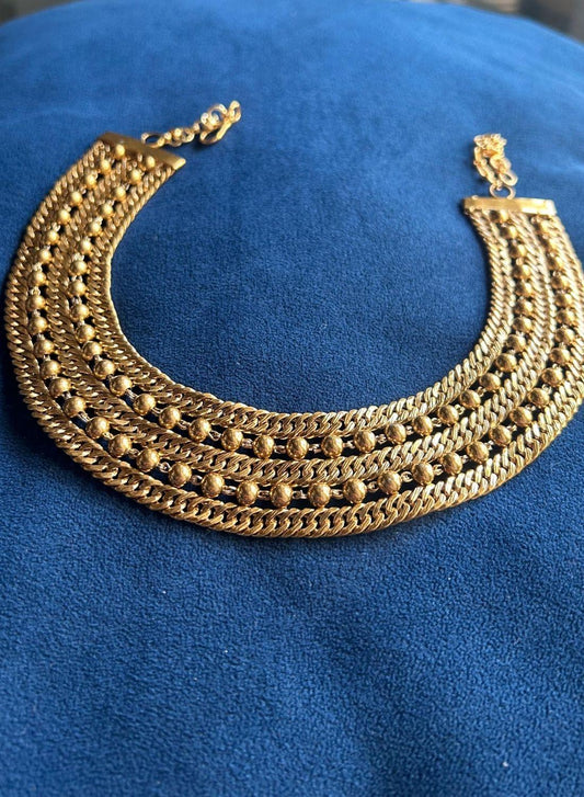 Gold Jalebi Necklace