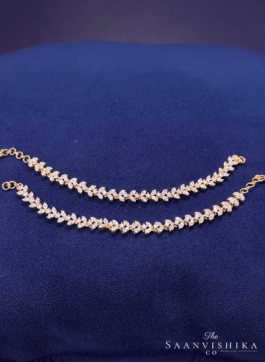 Leaf Diamond Replica Long Earchain