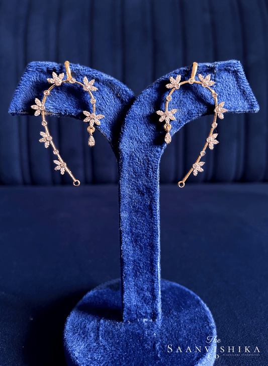 Single Floral American Diamond Earcuffs