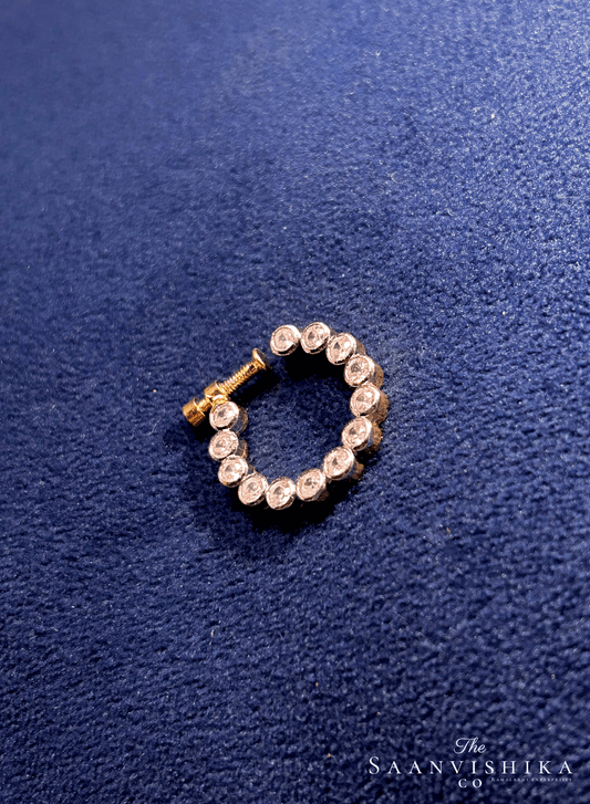 Simple Single Diamond Nose Pin