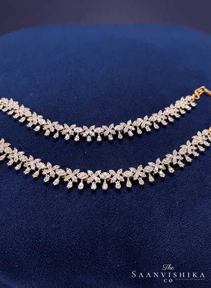Grand Heavy Floral Designer Bridal  Ear Chain