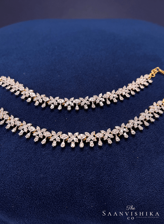 Grand Heavy Floral Designer Bridal  Ear Chain