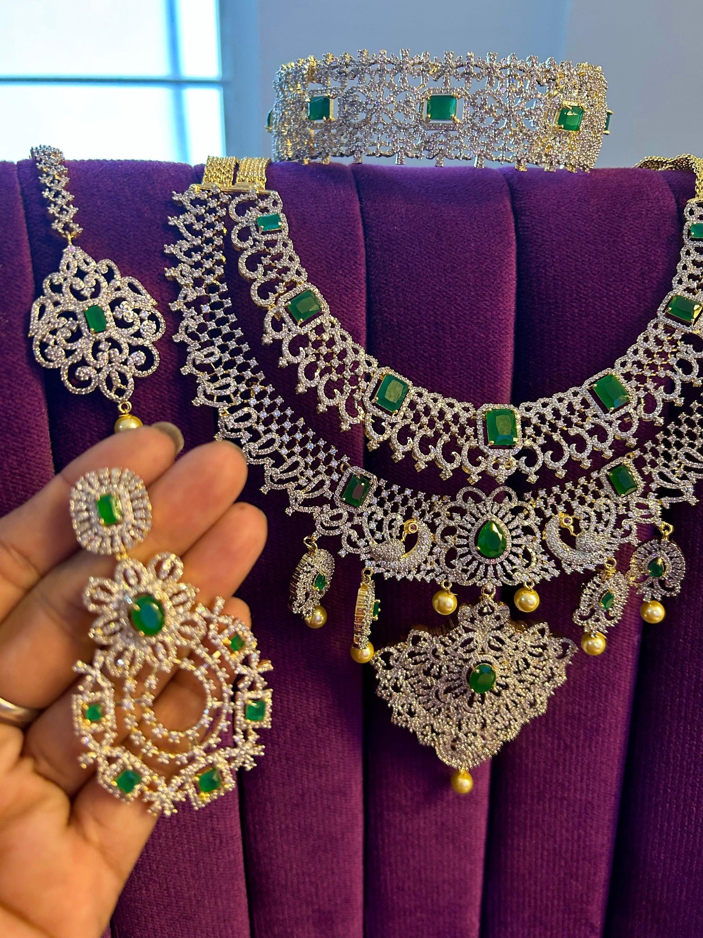 Grand diamond replica bridal combo set