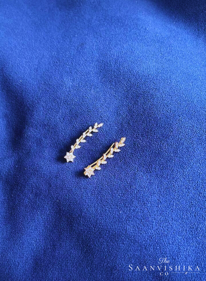 Floral branch climber ear cuffs