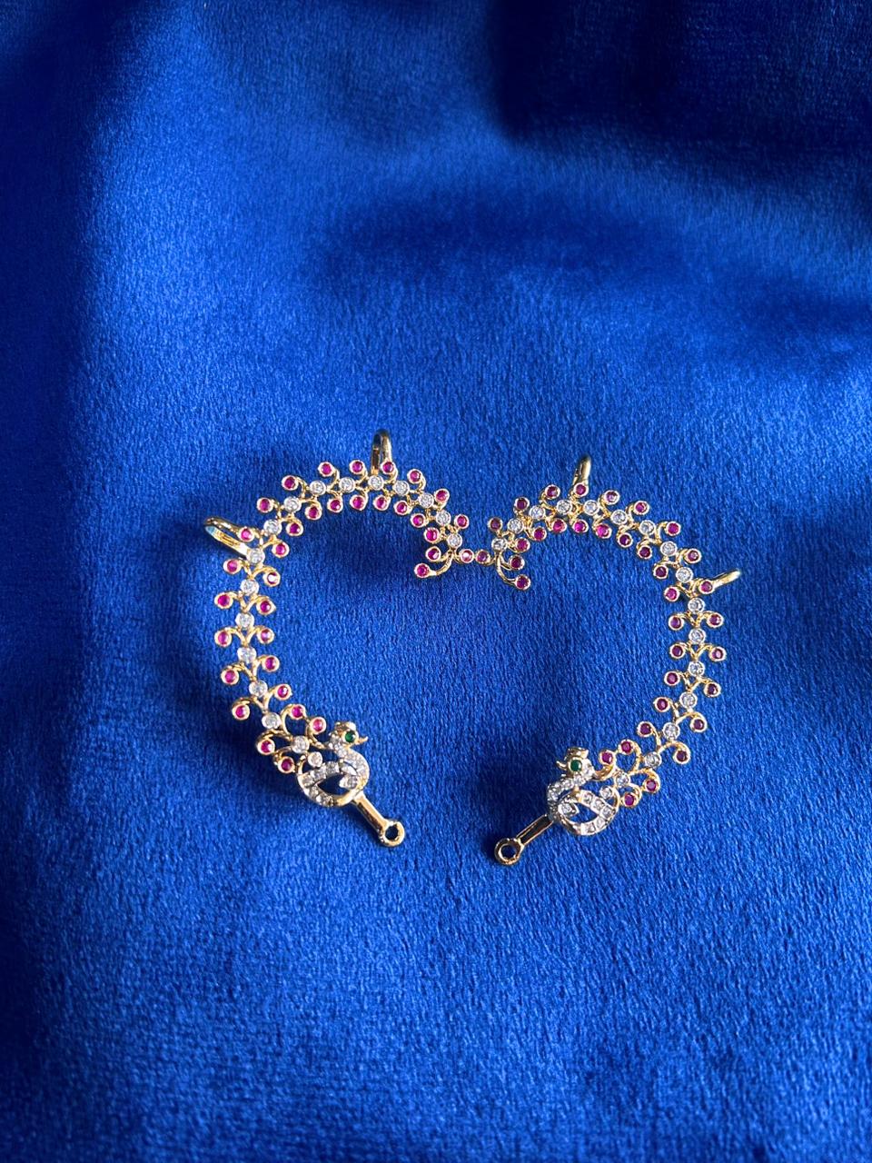 Diamond Look Swan Designer Earcuffs (Ruby)