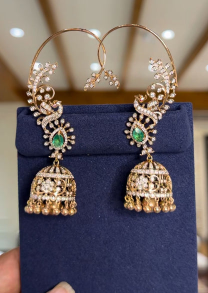Designer Swan Jhumka Earcuffs