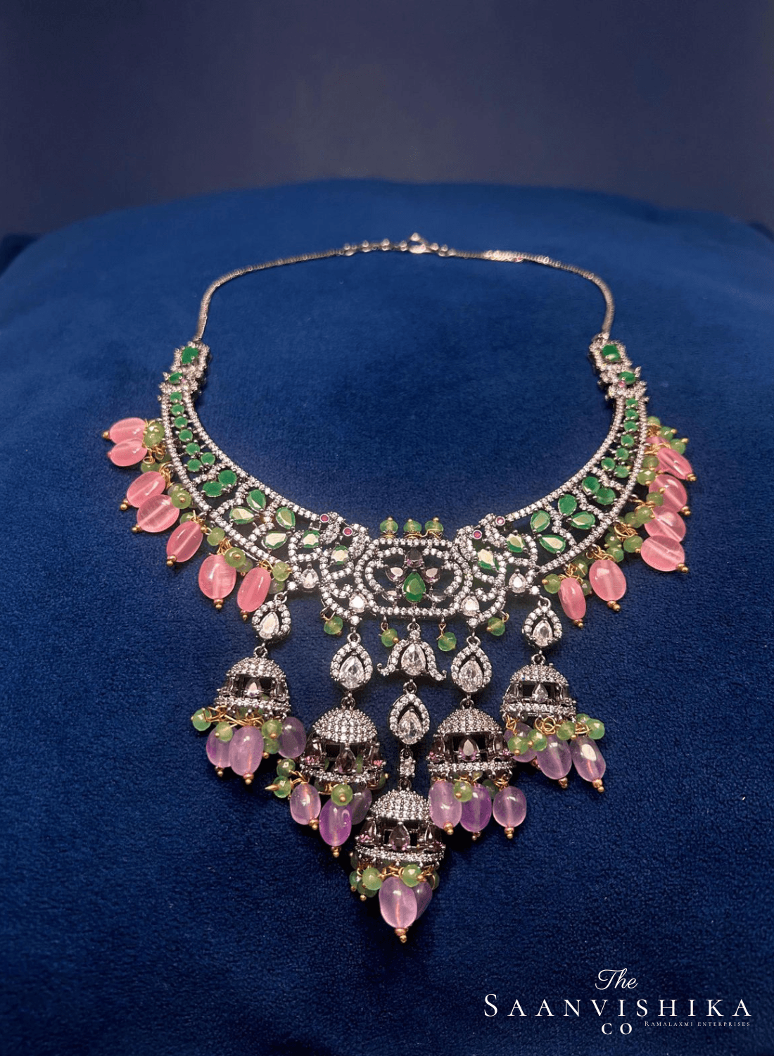 Multi Beaded Peacock Necklace Set