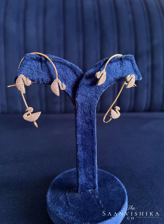 Swan CZ Diamond Earcuffs