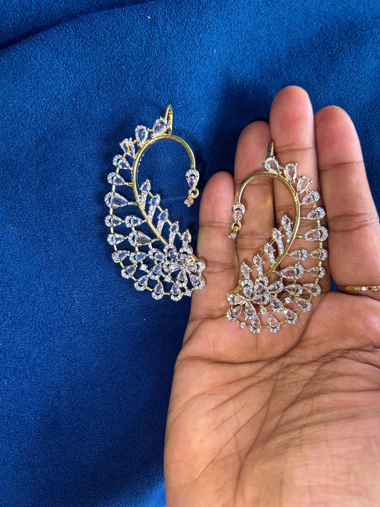 Designer American Diamond Mango Earcuffs