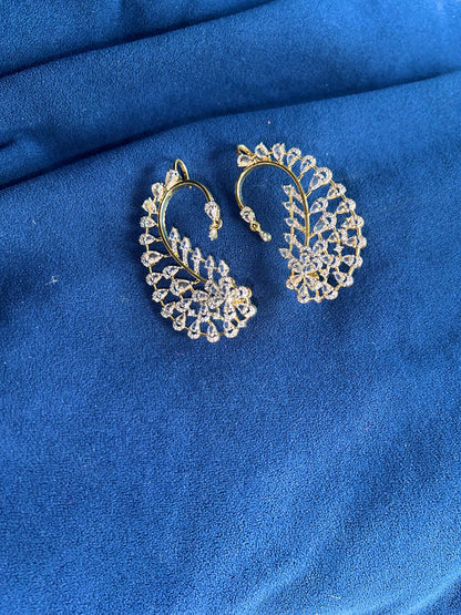 Designer American Diamond Mango Earcuffs