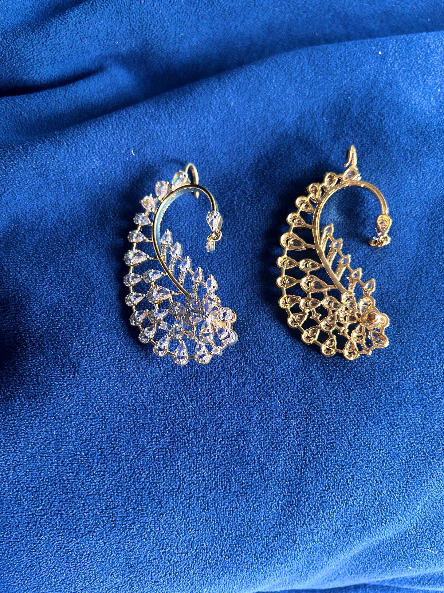 Designer American Diamond Mango Earcuffs