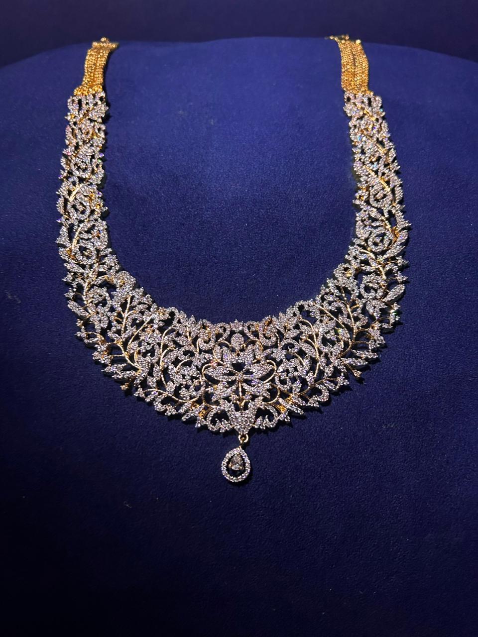 Platinum Diamond Haram with Earrings