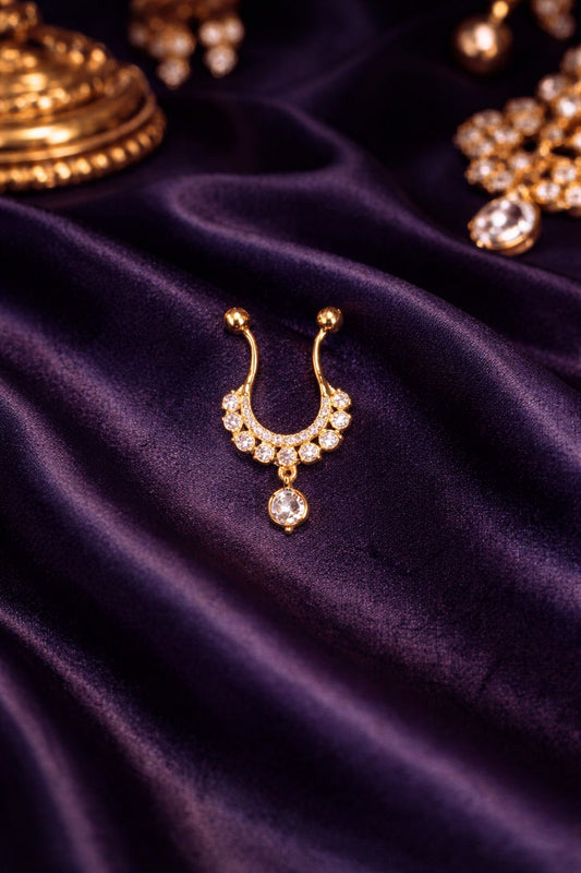 Hanging Crystal Diamond Look Septum