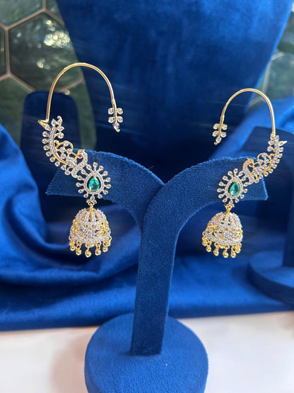 Designer Swan Jhumka Earcuffs