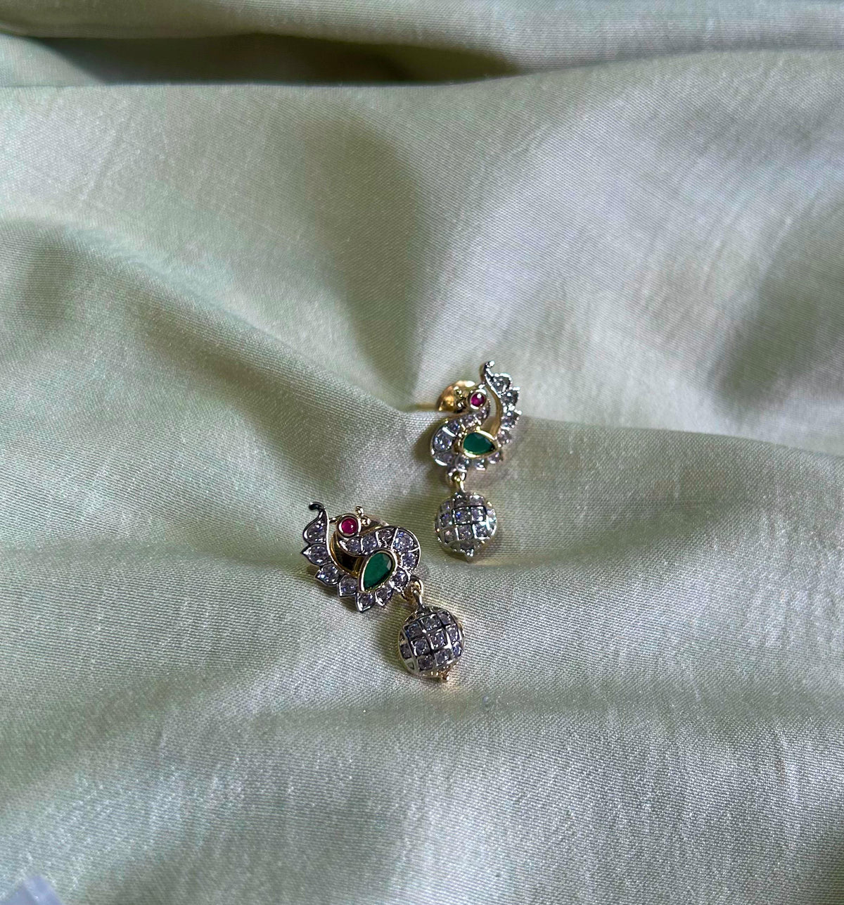 Designer Diamond Swan Earrings