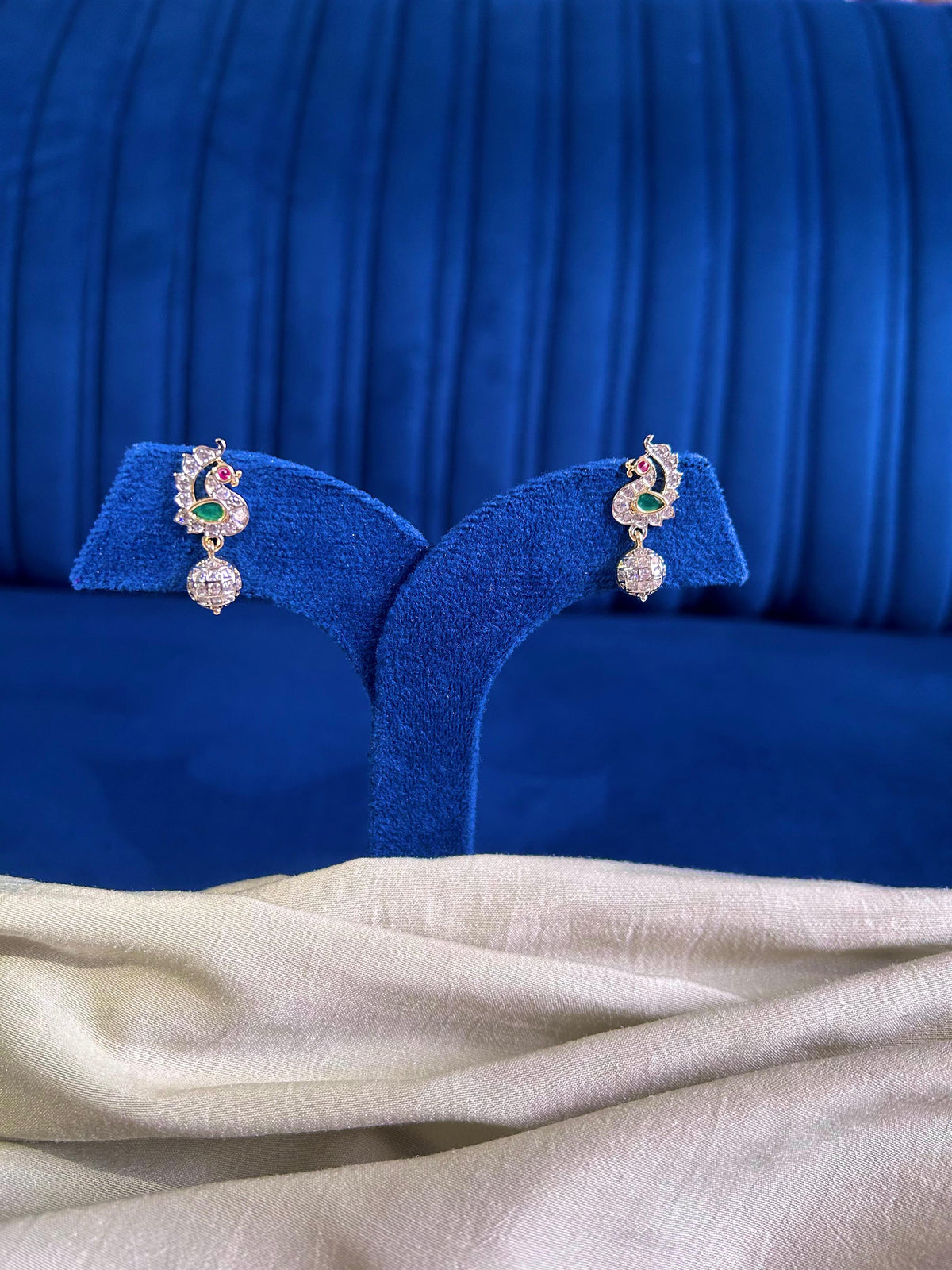 Designer Diamond Swan Earrings