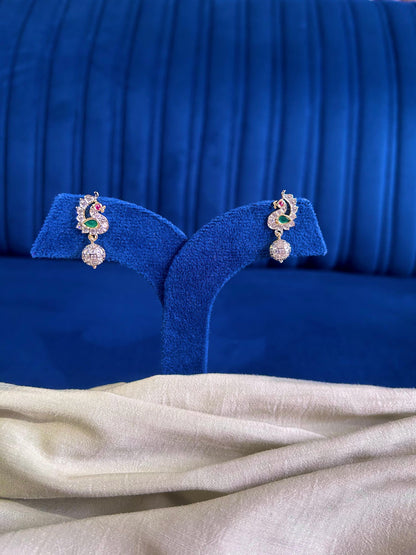 Designer Diamond Swan Earrings