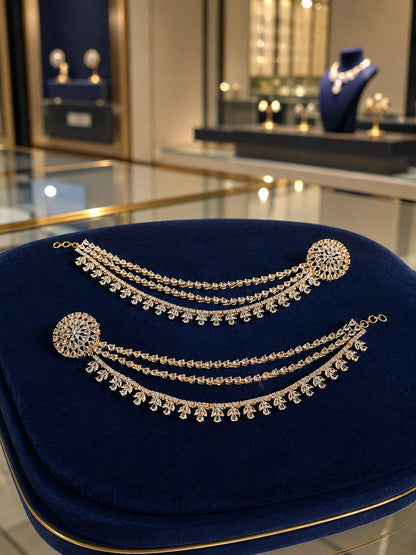 Designer Diamond Look Ear chain