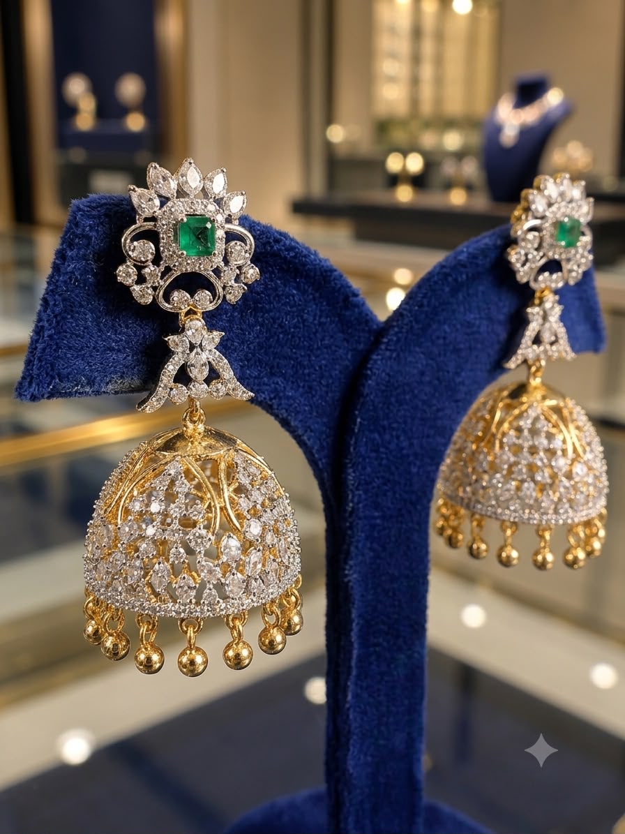 Emerald Screwback Jhumka