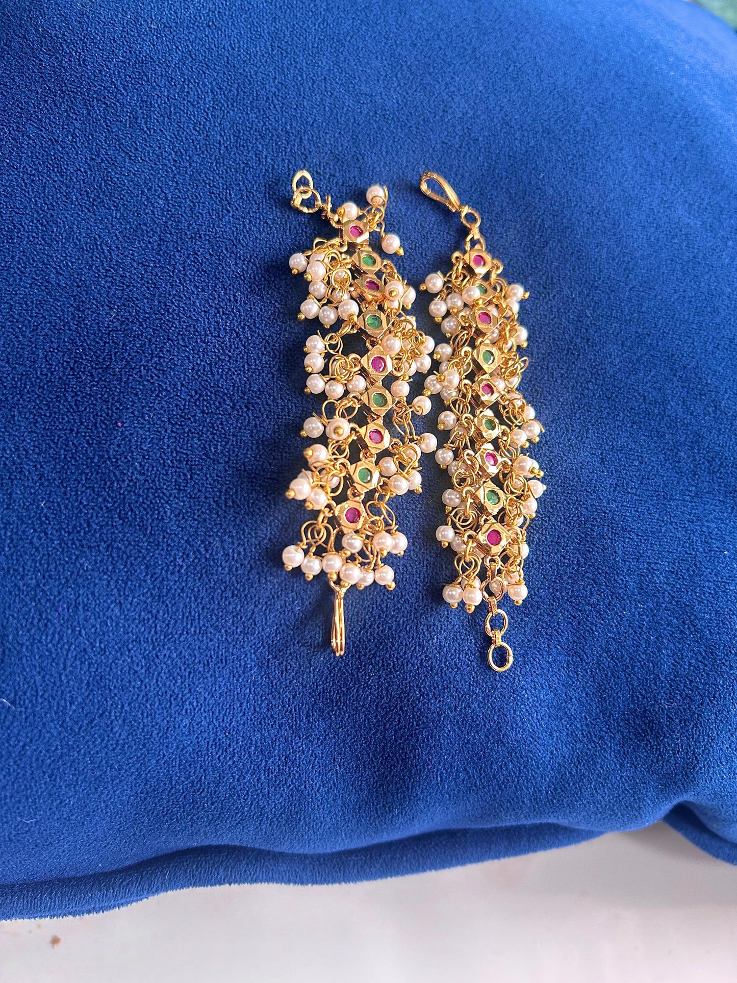 Diamond Rice Pearl Earchain
