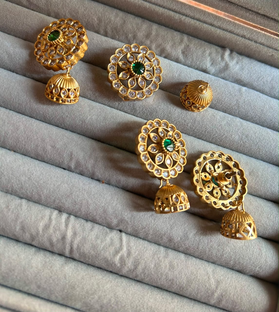 Panchloha Jhumka Green