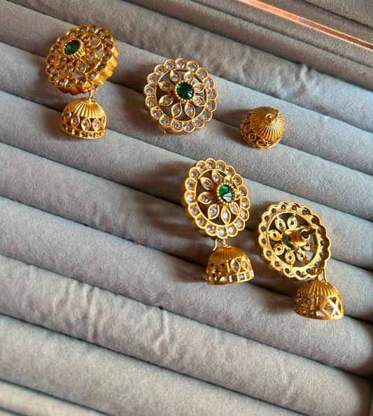 Panchloha Jhumka Green