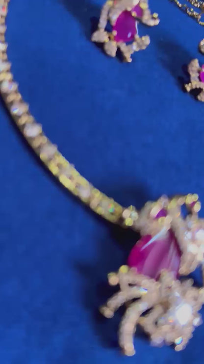 Victorian Ruby Swan Kanti with pednant set