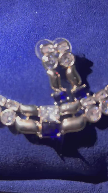 Silver Purple Gemstone Neck Patti
