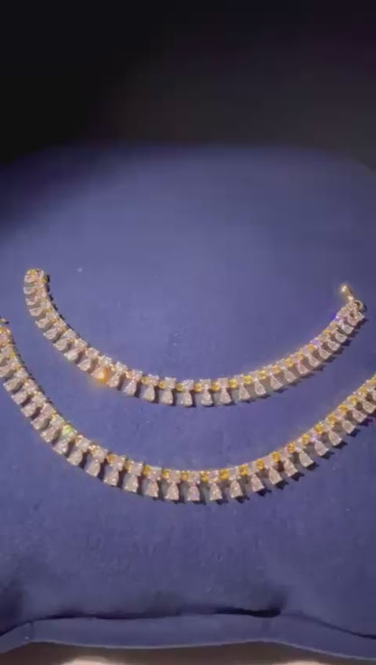 Crystal Hanging Diamond Replica Earchain