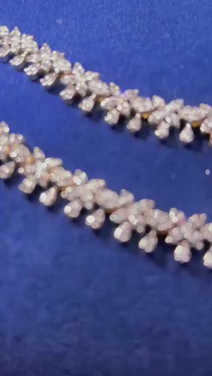 Grand Heavy Floral Designer Bridal  Ear Chain