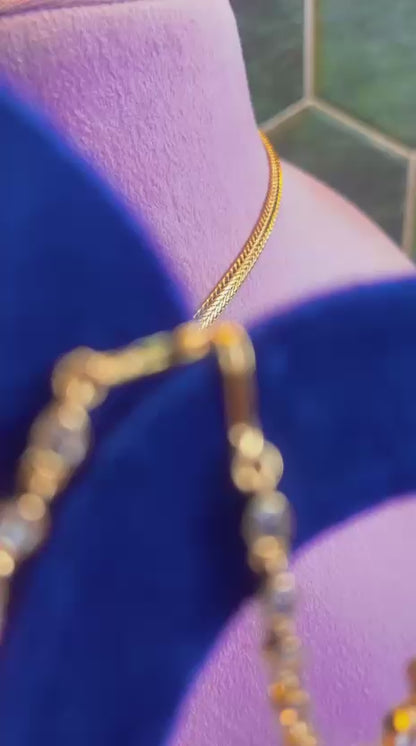 Panchloha Neck Patti with South Indian Screwback Earchain Red